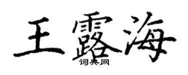 丁謙王露海楷書個性簽名怎么寫