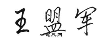 駱恆光王盟軍行書個性簽名怎么寫