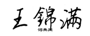 王正良王錦滿行書個性簽名怎么寫