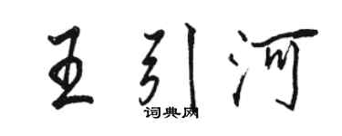 駱恆光王引河行書個性簽名怎么寫