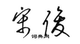 駱恆光宋俊草書個性簽名怎么寫