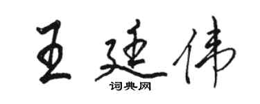 駱恆光王廷偉行書個性簽名怎么寫