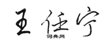 駱恆光王任寧行書個性簽名怎么寫