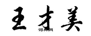胡問遂王才美行書個性簽名怎么寫