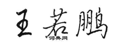 駱恆光王若鵬行書個性簽名怎么寫