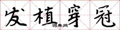 周炳元發植穿冠楷書怎么寫