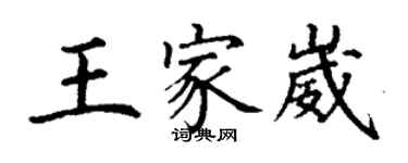 丁謙王家崴楷書個性簽名怎么寫