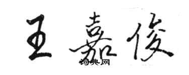 駱恆光王嘉俊行書個性簽名怎么寫