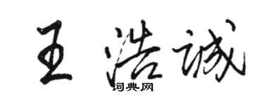 駱恆光王浩誠行書個性簽名怎么寫