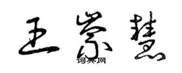 曾慶福王崇慧草書個性簽名怎么寫