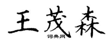 丁謙王茂森楷書個性簽名怎么寫