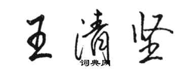 駱恆光王清堅行書個性簽名怎么寫