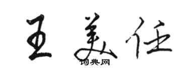 駱恆光王美任行書個性簽名怎么寫