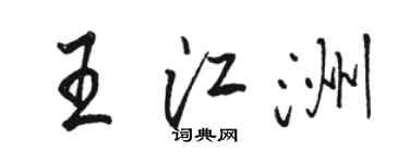 駱恆光王江洲行書個性簽名怎么寫