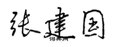 曾慶福張建國行書個性簽名怎么寫