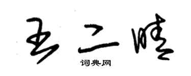 朱錫榮王二晴草書個性簽名怎么寫