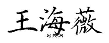 丁謙王海薇楷書個性簽名怎么寫