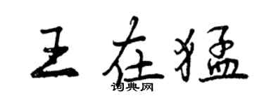 曾慶福王在猛行書個性簽名怎么寫