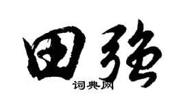 胡問遂田強行書個性簽名怎么寫