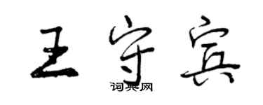 曾慶福王守賓行書個性簽名怎么寫