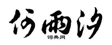 胡問遂何雨汐行書個性簽名怎么寫