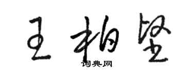 駱恆光王柏堅草書個性簽名怎么寫