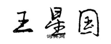 曾慶福王星國行書個性簽名怎么寫