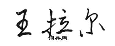 駱恆光王拉爾行書個性簽名怎么寫