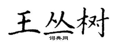 丁謙王叢樹楷書個性簽名怎么寫