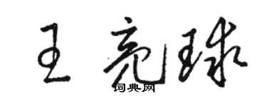 駱恆光王亮球草書個性簽名怎么寫