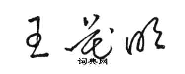 駱恆光王花明草書個性簽名怎么寫