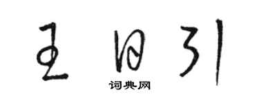 駱恆光王日引草書個性簽名怎么寫