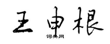 曾慶福王申根行書個性簽名怎么寫