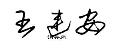 朱錫榮王連安草書個性簽名怎么寫