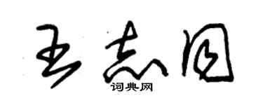 朱錫榮王志同草書個性簽名怎么寫