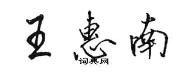 駱恆光王惠南行書個性簽名怎么寫