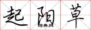 荊霄鵬起陽草行書怎么寫