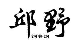 胡問遂邱野行書個性簽名怎么寫