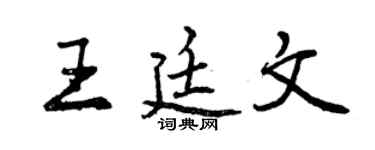 曾慶福王廷文行書個性簽名怎么寫