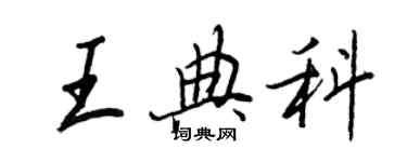 王正良王典科行書個性簽名怎么寫