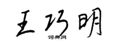 王正良王巧明行書個性簽名怎么寫