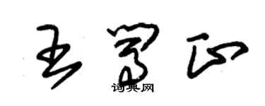 朱錫榮王闖正草書個性簽名怎么寫