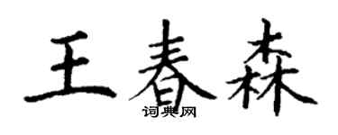 丁謙王春森楷書個性簽名怎么寫
