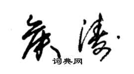 朱錫榮侯濤草書個性簽名怎么寫