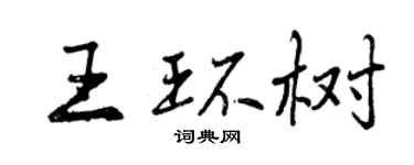 曾慶福王環樹行書個性簽名怎么寫