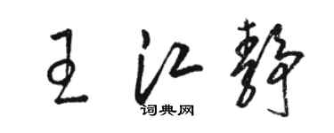 駱恆光王江靜草書個性簽名怎么寫