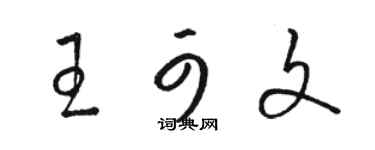 駱恆光王可文草書個性簽名怎么寫