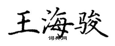 丁謙王海駿楷書個性簽名怎么寫