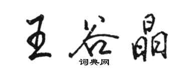 駱恆光王谷晶行書個性簽名怎么寫