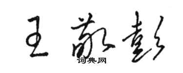 駱恆光王敬彭草書個性簽名怎么寫